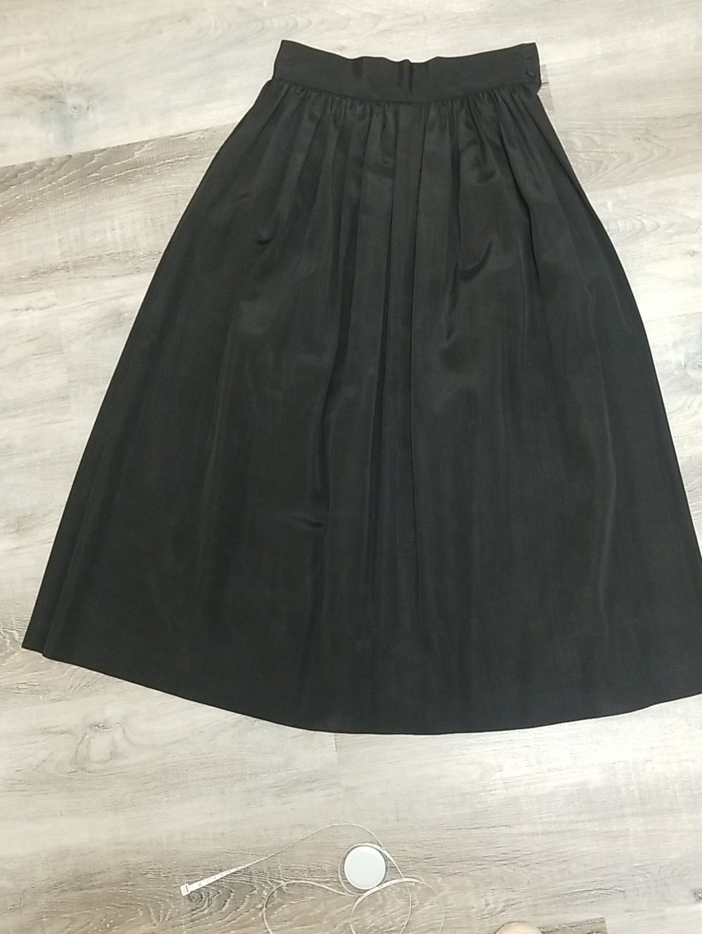 Vintage Susan Bristol Black A-Line Midi Skirt